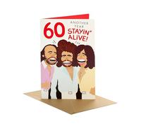 UK Greetings | 60th Birthday Card | Happy Birthday Gifts | Her/Him | BeeGees Design | With Envelope | 127 x 190 mm