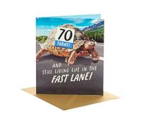 UK Greetings | 70th Birthday Card | Happy Birthday Gifts | Her/Him | Funny Tortoise Design | With Envelope | 165 x 190 mm