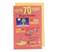UK Greetings | 70th Birthday Card | Nostalgic Design | With Envelope
