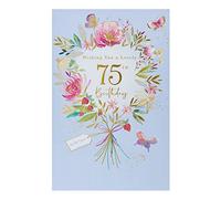 UK Greetings 75th Birthday Card for Her/Friend - Gold Foil Accents Design
