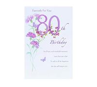 UK Greetings | 80th Birthday Card for Her/Friend | Happy Birthday Gifts | Her, Girls, Women | Warm Verse Design | With Envelope | 143 x 216 mm