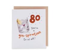 UK Greetings | 80th Birthday Card | Gin-spiration to Us All Design