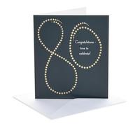 UK Greetings | 80th Birthday Card | Starry Number Design | With Envelope