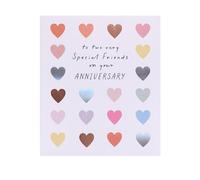 UK Greetings | Anniversary Card for Special Friends | Happy Anniversary | Her/Him | Colourful Hearts Design | With Envelope | 159mm x 184mm
