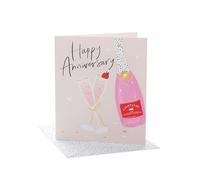 UK Greetings | Anniversary Card | Pretty Champagne Design | With Envelope