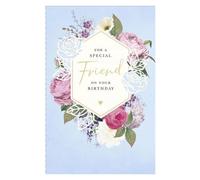 UK Greetings Artistic Female 'Special Friend' Greeting Card - Floral Design - With A Gold Foil Finish - From The Royal Horticultural Society Range