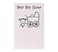 UK Greetings Best Big Sister Card - Light Pink Design, 121x184mm