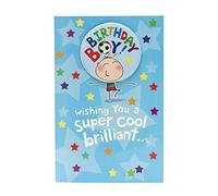 UK Greetings Birthday Card for Boy - Blue Football Design