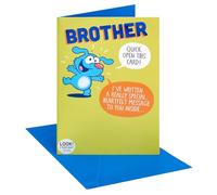 UK Greetings Birthday Card for Brother | Fart Face! Design | With Envelope | Happy Birthday Gifts | Greeting Card | Him/Boys/Men | 14.9 x 22.9cm