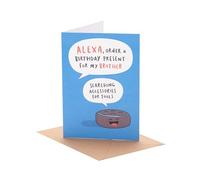 UK Greetings Birthday Card for Brother | Funny Alexa Design | With Envelope