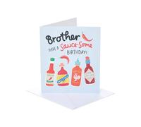 UK Greetings | Birthday Card for Brother | Happy Birthday Gifts | Him, Boys, Men | Chilli Sauce Design | With Envelope | 15.9x18.4cm