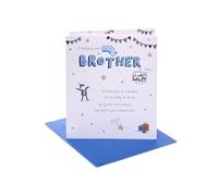 UK Greetings | Birthday Card for Brother | Happy Birthday Gifts | Him, Boys, Men | Doodle Poem Design | With Envelope | 165 x 190 mm