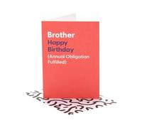 UK Greetings | Birthday Card for Brother | Happy Birthday Gifts | Him, Boys, Men | Funny Annual Obligation Design | With Envelope | 12.7x17.8cm