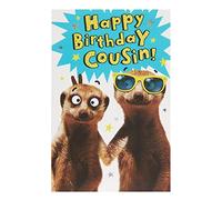 UK Greetings Birthday Card for Cousin - Funny Meerkat Design, 137mm x 210mm
