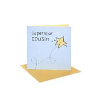 UK Greetings | Birthday Card for Cousin | Happy Birthday Gifts | Her/Him | Superstar Design | With Envelope | 165 x 165 mm