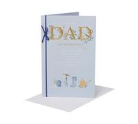UK Greetings | Birthday Card for Dad | Blue & Gold Design | With Envelope