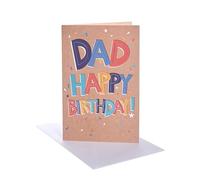 UK Greetings Birthday Card for Dad | Colourful Text Design | With Envelope | Happy Birthday Gifts | Greeting Card | Him/Boys/Men | 143 x 216 mm