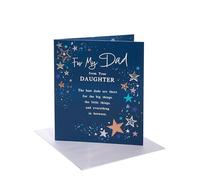 UK Greetings | Birthday Card for Dad from Daughter | Happy Birthday Gifts | Him, Boys, Men | Starry Design | With Envelope | 165 x 190 mm