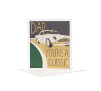 UK Greetings Birthday Card for Dad - Gold Foil Car Design - From The Camden Collection
