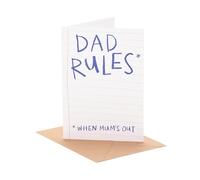 UK Greetings | Birthday Card for Dad | Happy Birthday Gifts | Him, Boys, Men | Funny Dad Rules Design | With Envelope | 12.7x17.8cm