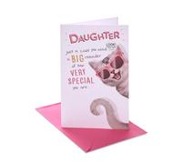 UK Greetings | Birthday Card for Daughter | Happy Birthday Gifts | Her, Girls, Women | Fold Out Cat Design | With Envelope | 155 x 235 mm