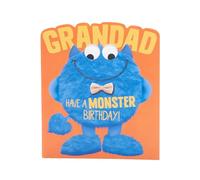 UK Greetings Birthday Card for Grandad - Blue Googly Eyed Monster Design
