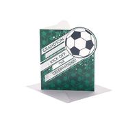 UK Greetings | Birthday Card for Grandson | Happy Birthday Gifts | Him, Boys, Men | Silver Foil Football Design | With Envelope | 15.9x18.4cm