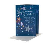 UK Greetings | Birthday Card for Grandson | Happy Birthday Gifts | Him, Boys, Men | Stars Design | With Envelope | 155 x 235 mm