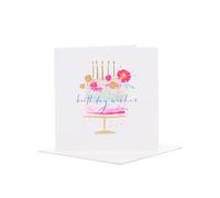 UK Greetings Birthday Card for Her/Friend - Floral Cake Design - From The Camden Collection