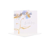 UK Greetings Birthday Card for Her/Friend - Foil Flower Design - From The Camden Collection