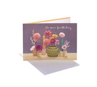 UK Greetings | Birthday Card for Her/Friend | Happy Birthday Gifts | Her, Girls, Women | Flowers & Vases Design | With Envelope | 133 x 184 mm