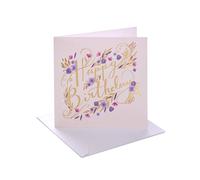 UK Greetings | Birthday Card for Her/Friend | Happy Birthday Gifts | Her, Girls, Women | Pink & Gold Design | With Envelope | 165 x 165 mm