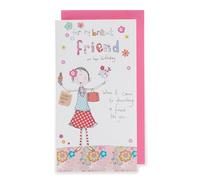 UK Greetings | Birthday Card for Her/Friend | Happy Birthday Gifts | Her, Girls, Women | Sweet Design | With Envelope | 127 x 235 mm