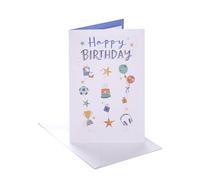 UK Greetings | Birthday Card for Him/Boy | Symbols Design | With Envelope