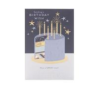 UK Greetings | Birthday Card for Him/Friend | Happy Birthday Gifts | Him, Boys, Men | Foil Cake & Candles Design | With Envelope | 143 x 216 mm