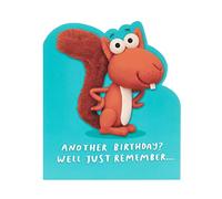 UK Greetings Birthday Card For Him/Her/Friend With Envelope - Funny Squirrel Design