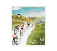 UK Greetings Birthday Card For Him/Male/Friend With Envelope - Scenic Cycling Design