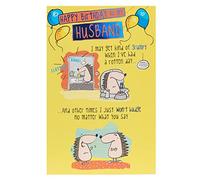 UK Greetings | Birthday Card for Husband | Funny Hedgehogs Design