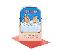 UK Greetings | Birthday Card for Husband | Happy Birthday Gifts | Him, Boys, Men | Funny Cartoon Couple Design | With Envelope | 14.9x22.9cm