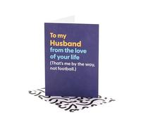 UK Greetings | Birthday Card for Husband | Happy Birthday Gifts | Him, Boys, Men | Funny Football Design | With Envelope | 12.7x17.8cm