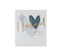 UK Greetings | Birthday Card for Husband | Happy Birthday Gifts | Him, Boys, Men | Hearts Design | With Envelope | 15.9 x 18.4 cm