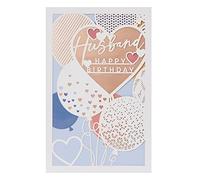 UK Greetings Birthday Card for Husband - Laser Cut Hearts Design