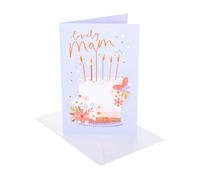 UK Greetings | Birthday Card for Mam | Happy Birthday Gifts | Her, Girls, Women | Cake | With Envelope | 13.7 x 21 cm