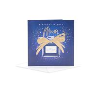 UK Greetings | Birthday Card for Mum | Blue & Gold Design | With Envelope