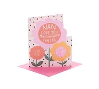 UK Greetings | Birthday Card for Nan | Happy Birthday Gifts | Her, Girls, Women | Bright Flowers Design | With Envelope | 165 x 190 mm