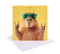 UK Greetings | Birthday Card for Nephew | Capybara in Sunglasses Design