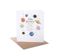 UK Greetings | Birthday Card for Nephew | Happy Birthday Gifts | Him, Boys, Men | Universe Design | With Envelope | 165 x 190 mm