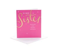 UK Greetings Birthday Card for Sister | Pink & Gold Design | With Envelope | Happy Birthday Gifts | Greeting Card | Her/Girls/Women | 165 x 190 mm