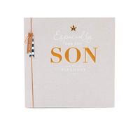 UK Greetings Birthday Card for Son - Gold Lettering Design, Multi, 159mm x 184mm