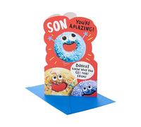 UK Greetings | Birthday Card for Son | Happy Birthday Gifts | Him, Boys, Men | Funny Donut Design | With Envelope | 14.9x22.9cm